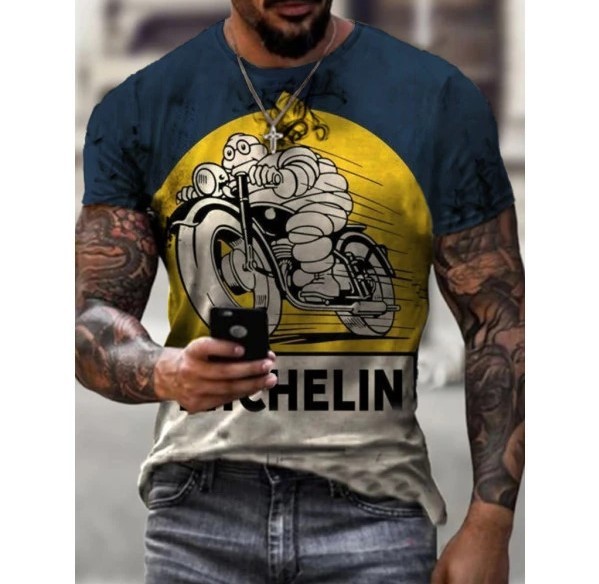 Printed crewneck casual fashion trend T-shirt