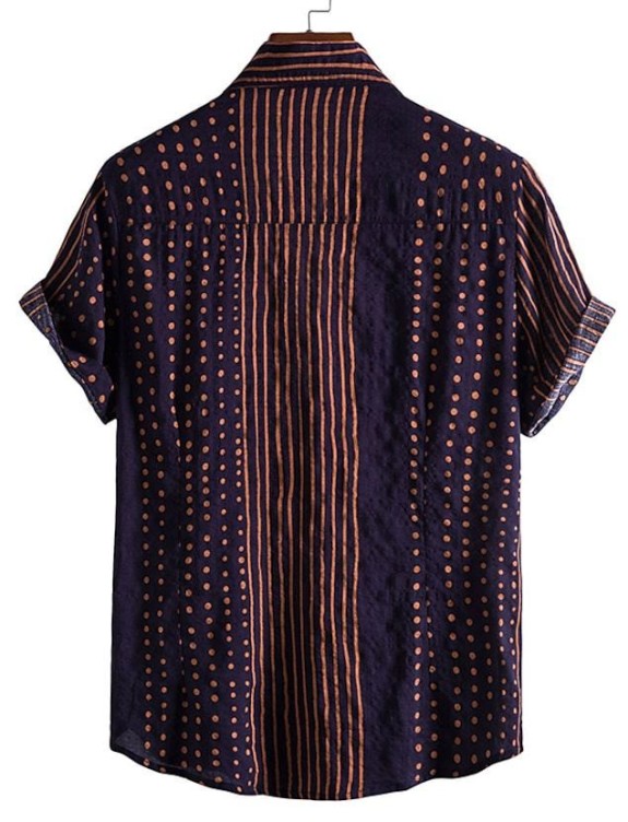 Printed lapels casual fashion trend shirt