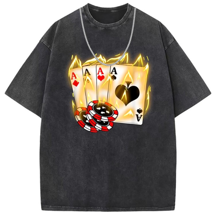 Printed crewneck casual fashion trend T-shirt