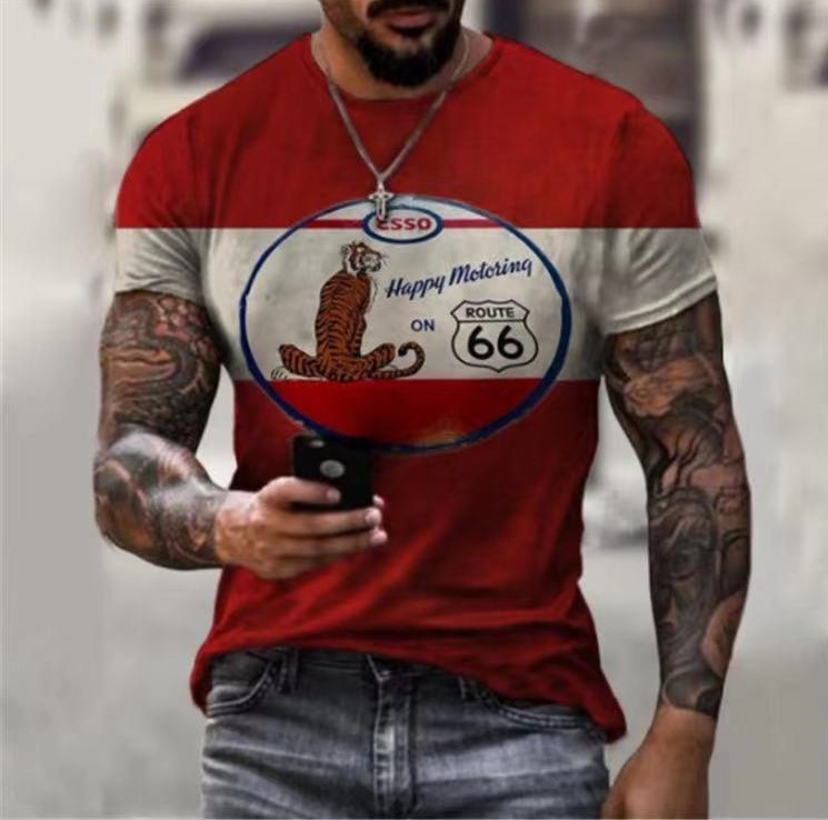 Digital print casual fashion trend T-shirt