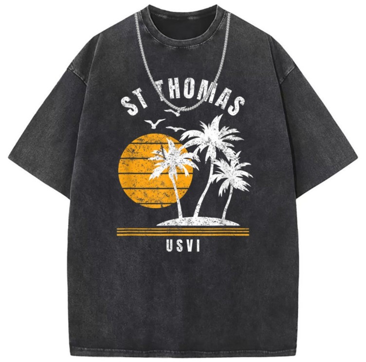 Printed crewneck casual fashion trend T-shirt