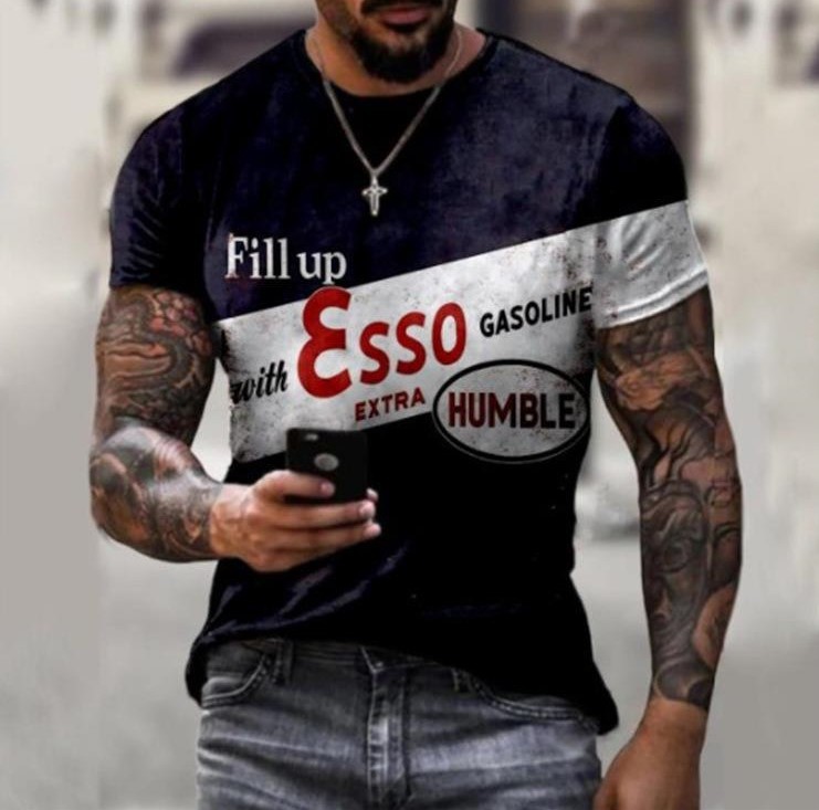 Digital print casual fashion trend T-shirt