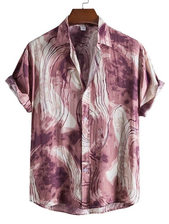 Printed lapels casual fashion trend shirt