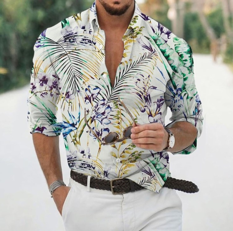 Digital printed casual fashion trend shirt