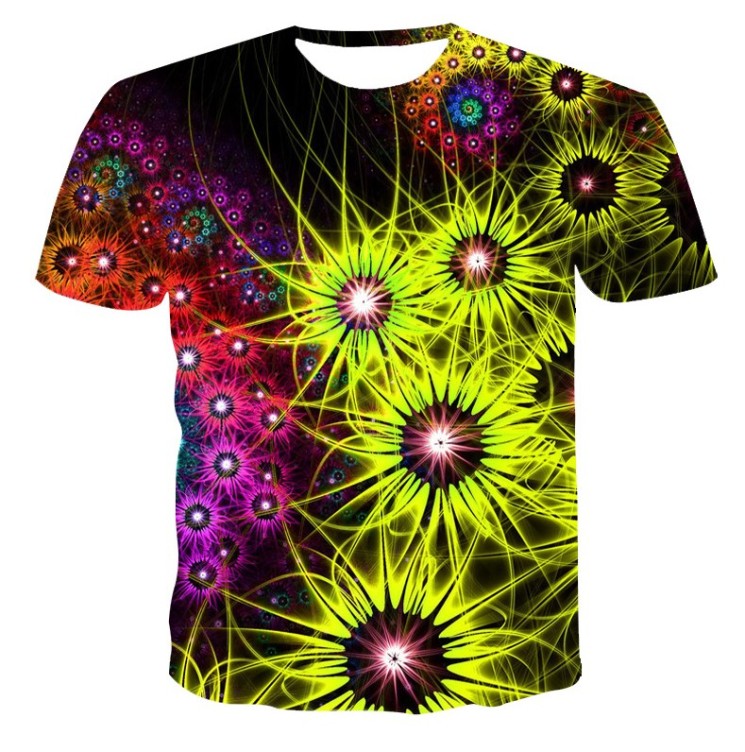 Digital printed crewneck casual trend T-shirt