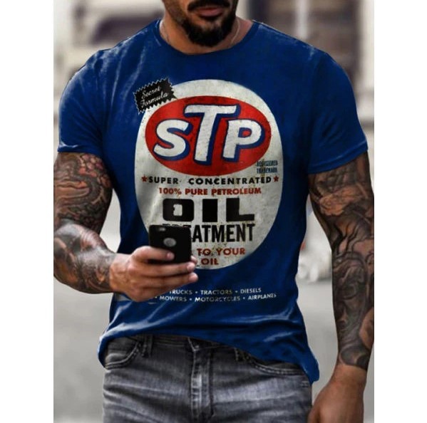 Printed crewneck casual fashion trend T-shirt