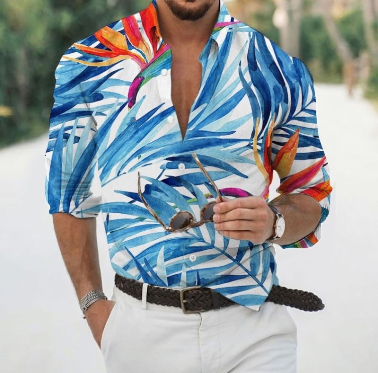 Digital printed casual fashion trend shirt