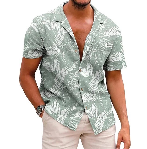 Digital print casual short-sleeved trend shirt