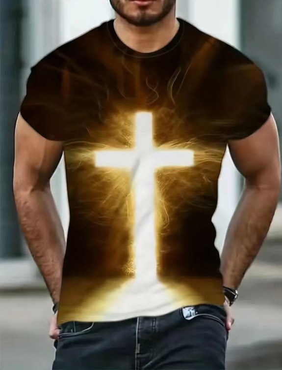 Digital printed casual short-sleeved T-shirt