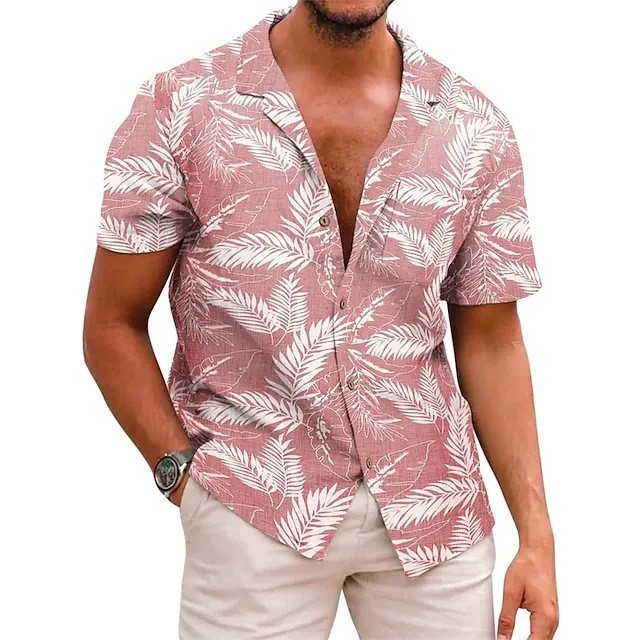 Digital print casual short-sleeved trend shirt