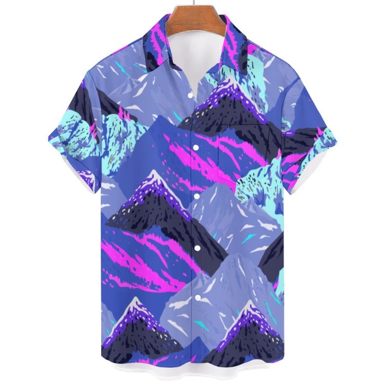 Printed casual short-sleeved trend shirt