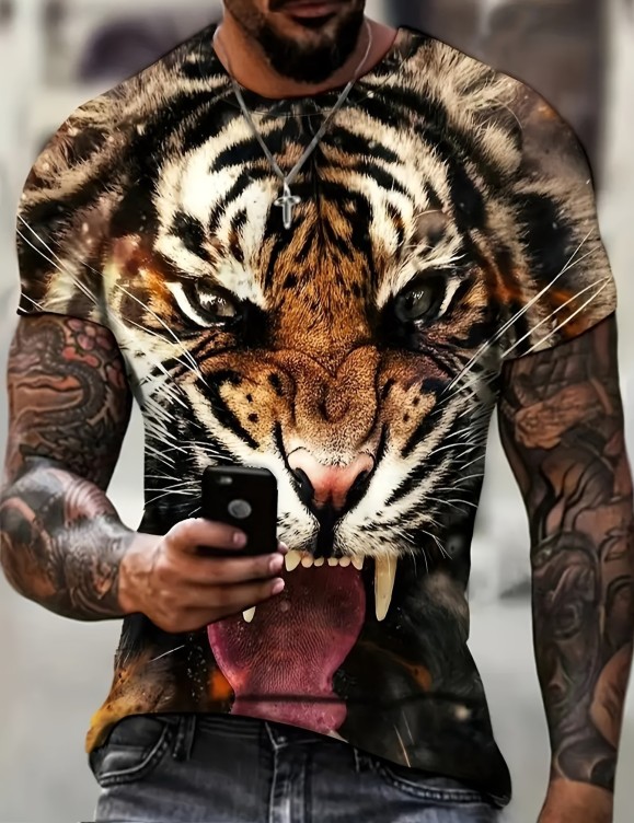 Digital printed casual short-sleeved T-shirt
