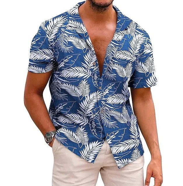 Digital print casual short-sleeved trend shirt