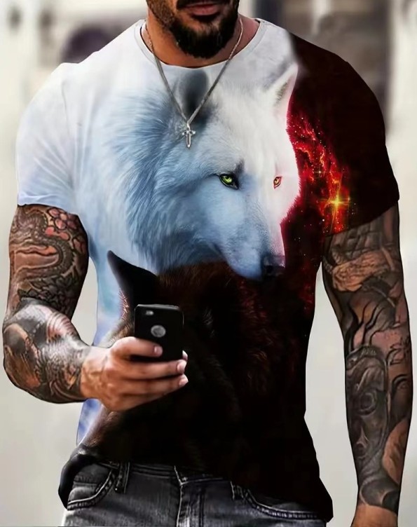 Digital printed casual short-sleeved T-shirt