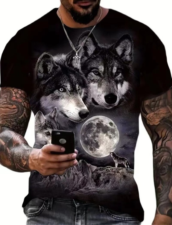 Digital printed casual short-sleeved T-shirt