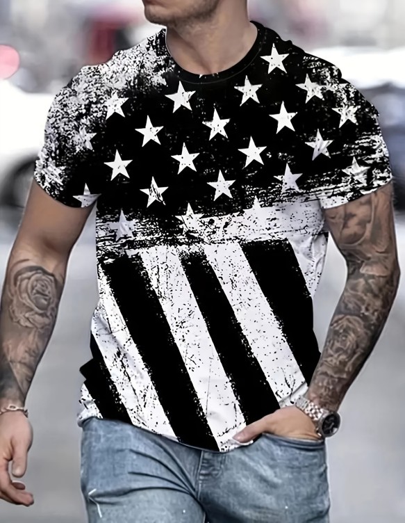 Digital printed casual short-sleeved T-shirt