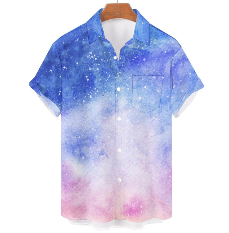 Printed casual short-sleeved trend shirt