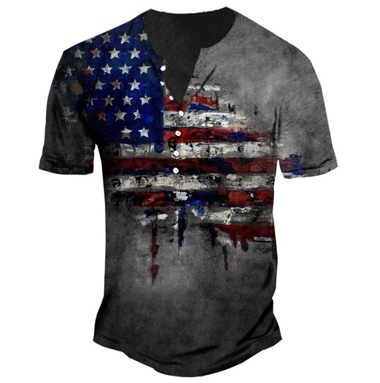 Flag print fashion trend T-shirt