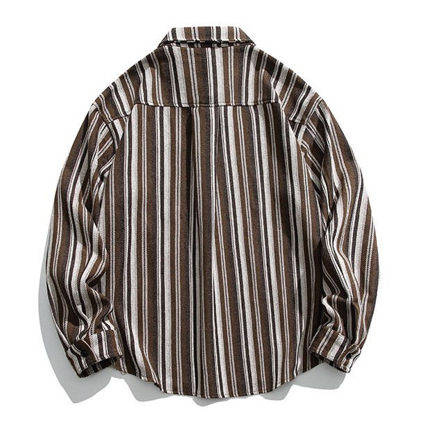 Cool color-block striped trend shirt