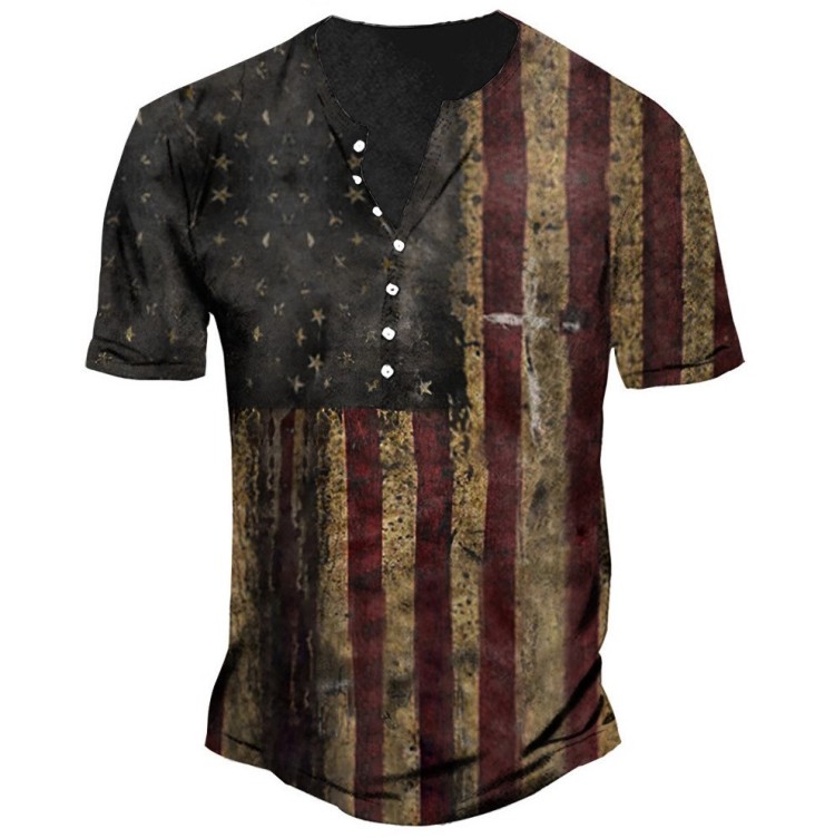 Flag print fashion trend T-shirt