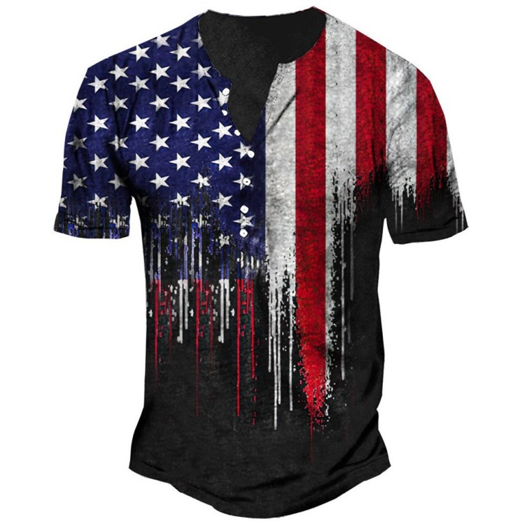 Flag print fashion trend T-shirt