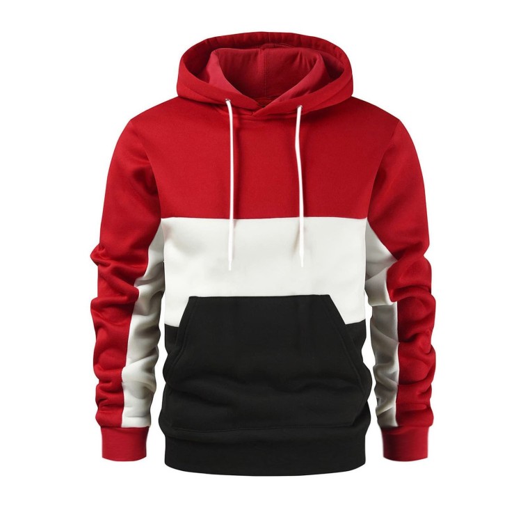 Color-block casual fashion trend hoodie