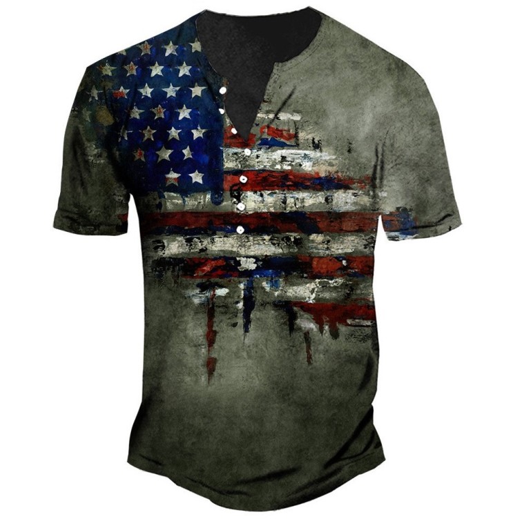 Flag print fashion trend T-shirt