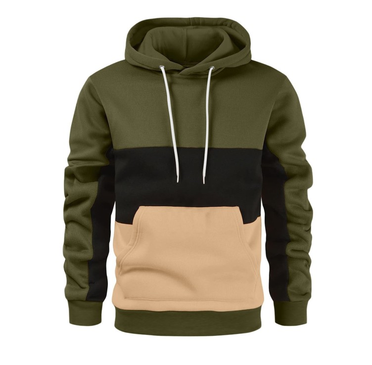 Color-block casual fashion trend hoodie