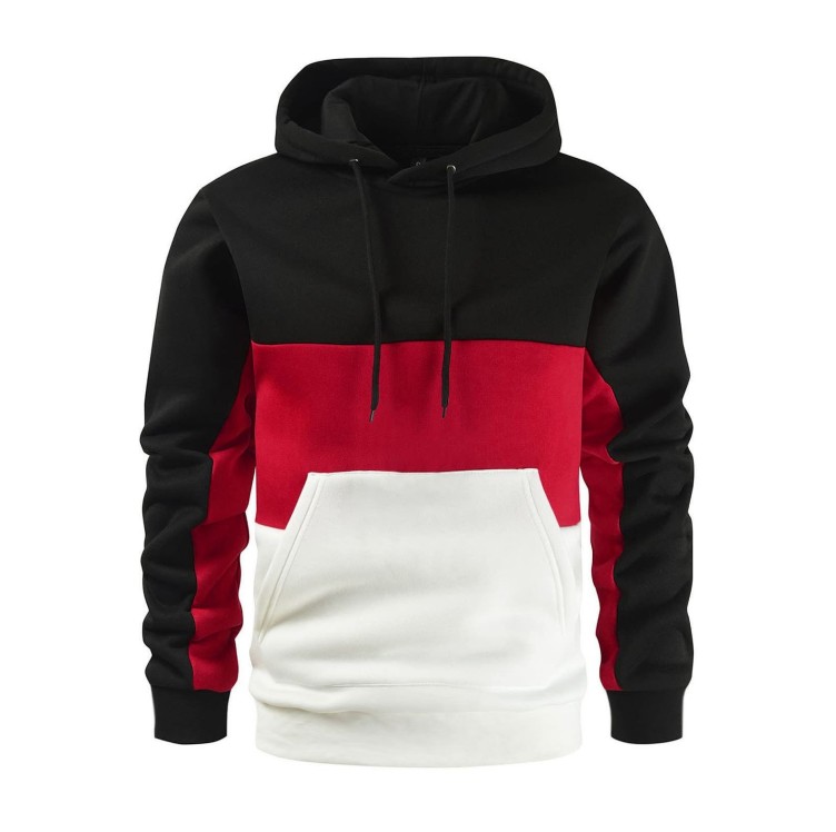 Color-block casual fashion trend hoodie