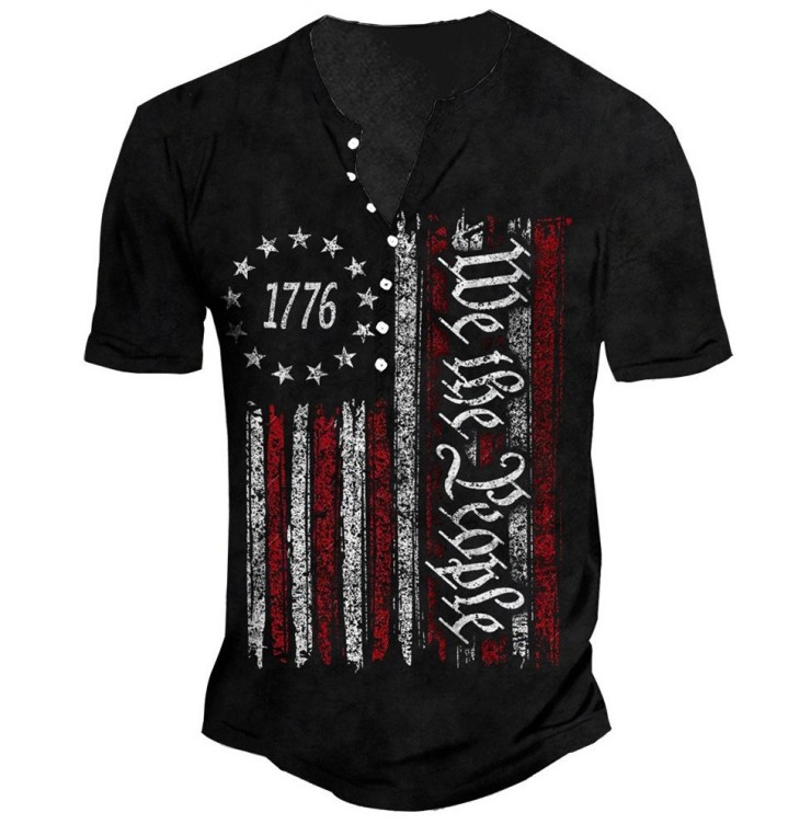 Flag print fashion trend T-shirt