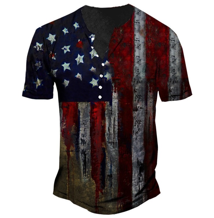 Flag print fashion trend T-shirt