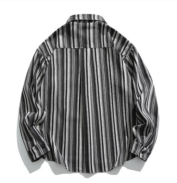 Cool color-block striped trend shirt