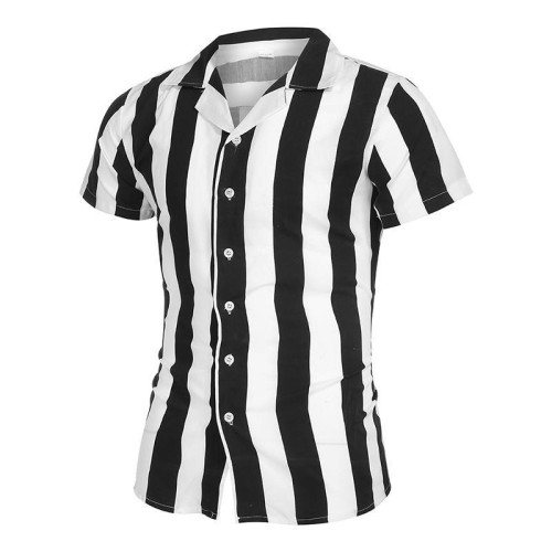 Casual striped short-sleeved trend shirt