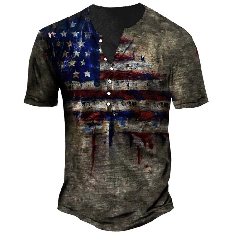 Flag print fashion trend T-shirt