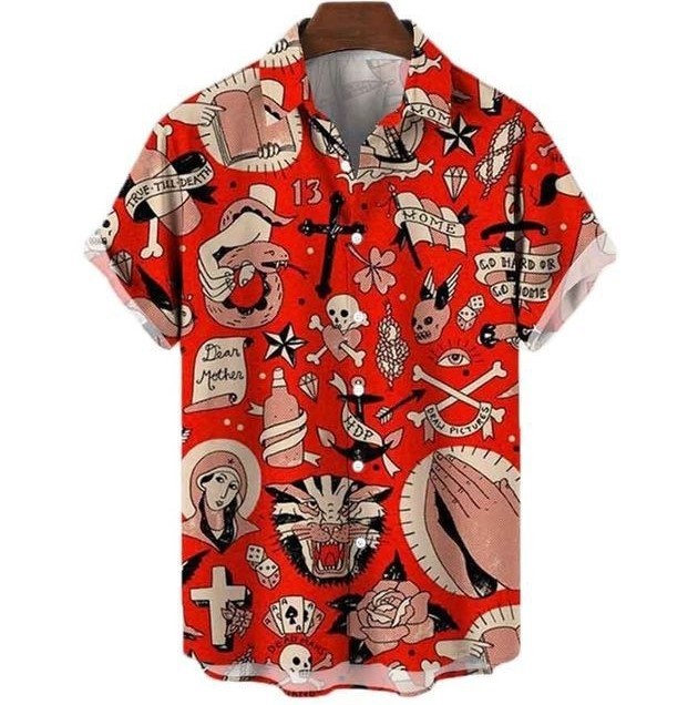 Digital printed casual trend shirt