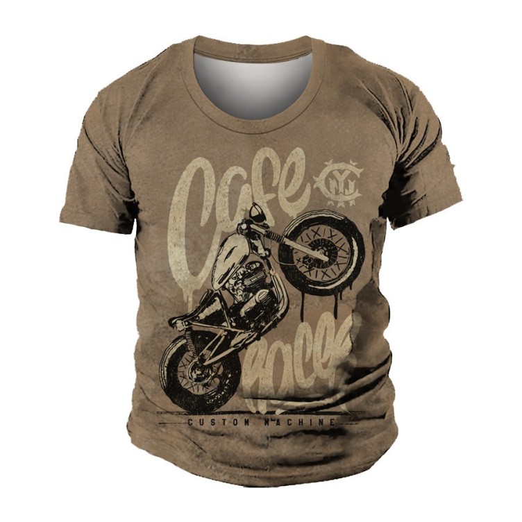 Digital print casual fashion trend T-shirt