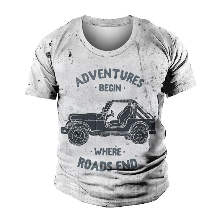 Digital print casual fashion trend T-shirt