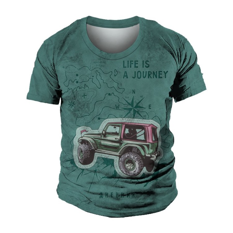 Digital print casual fashion trend T-shirt