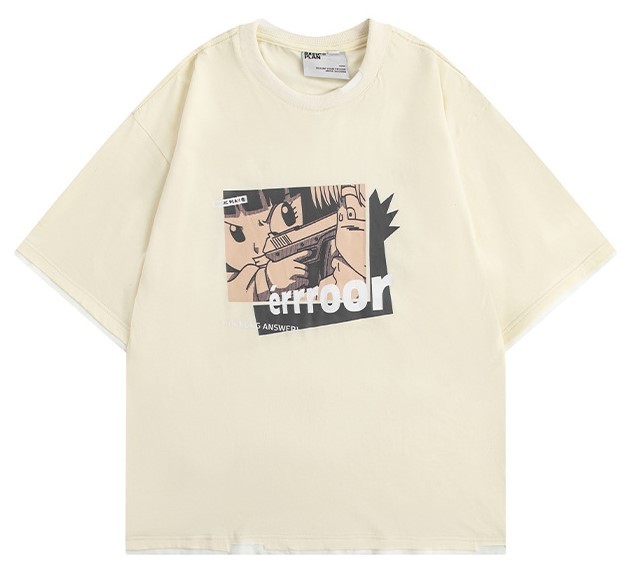 Cartoon print casual fashion trend T-shirt