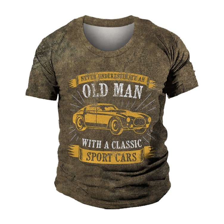 Digital print casual fashion trend T-shirt