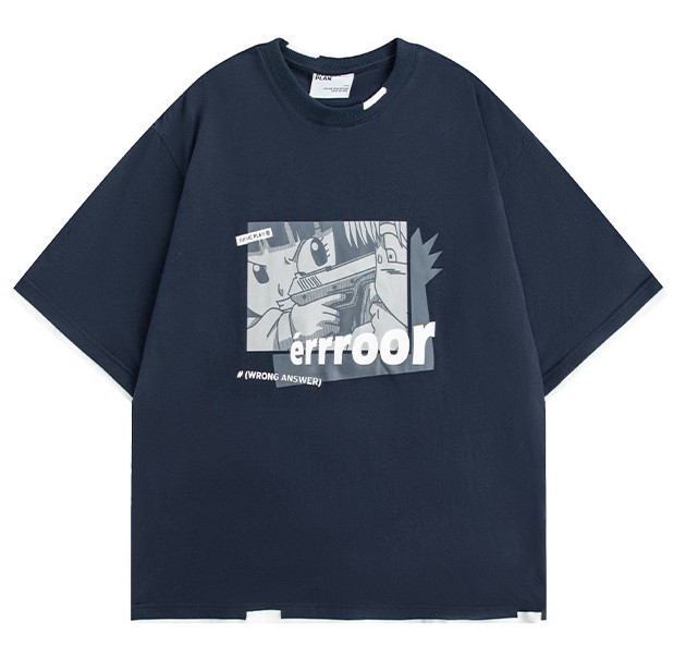 Cartoon print casual fashion trend T-shirt