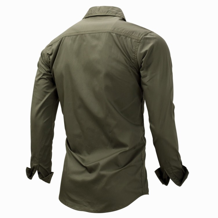 Zipper with lapels long sleeve trend shirt
