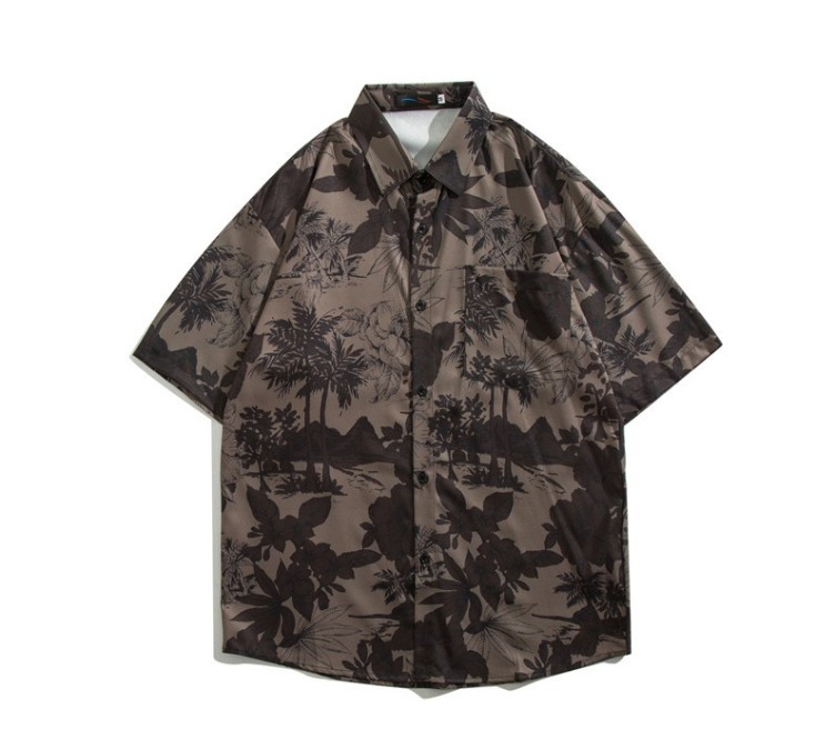 Oil painting print casual fashion trend shirt