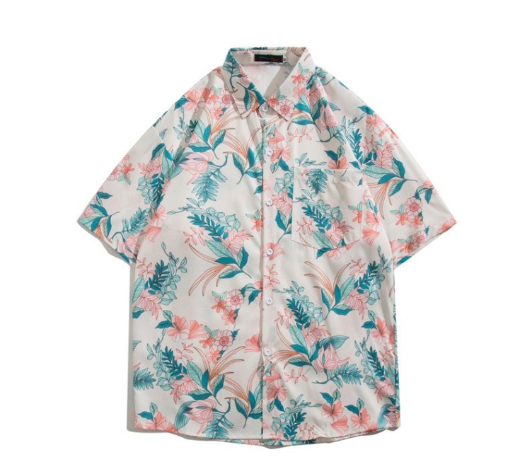 Oil painting print casual fashion trend shirt