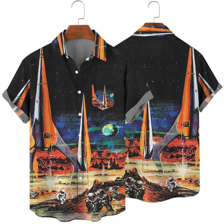 Digital printed casual trend shirt