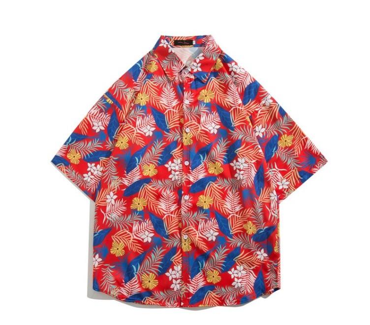 Oil painting print casual fashion trend shirt