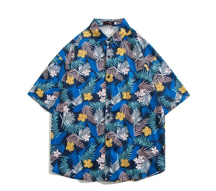 Oil painting print casual fashion trend shirt