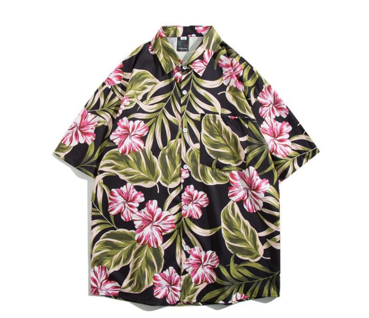 Oil painting print casual fashion trend shirt