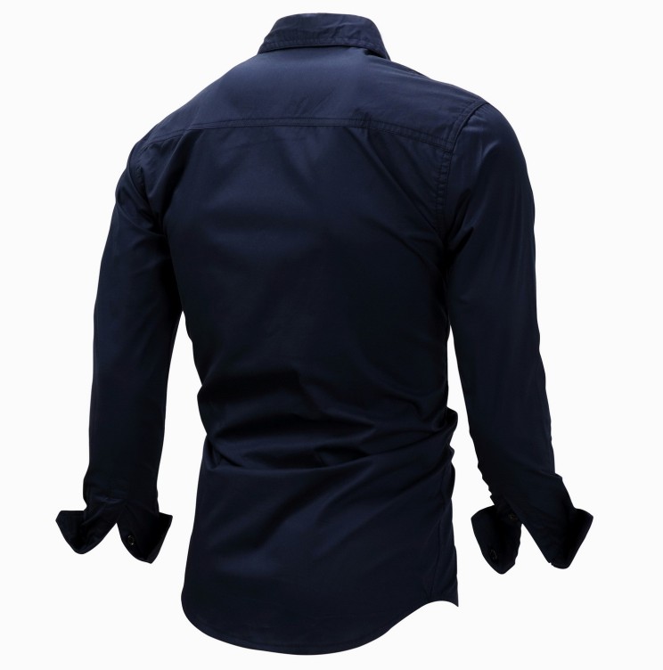 Zipper with lapels long sleeve trend shirt