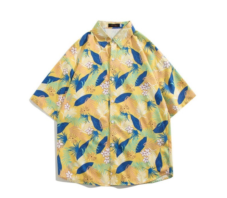 Oil painting print casual fashion trend shirt